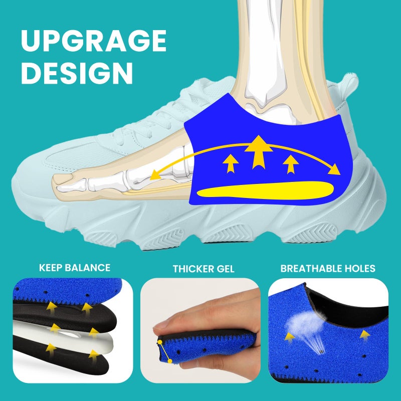 Promifun Plantar Fasciitis Heel Cup Protectors - Promifun Heel Cups for Heel Spur Achilles Tendinitis Cracked Heels Heel Pain Relief Products - Gel Heel Cushion Pads Blue Large(W 9.5-13 / M 8.5-14) - Image 4